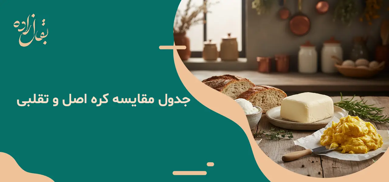 جدول مقایسه کره اصل و تقلبی